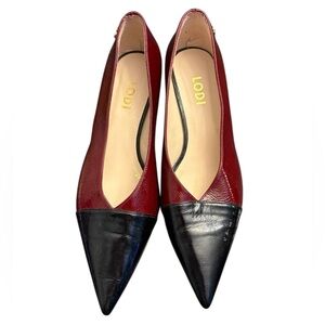 Lodi leather red and black shoes size 40 or 9 NWT